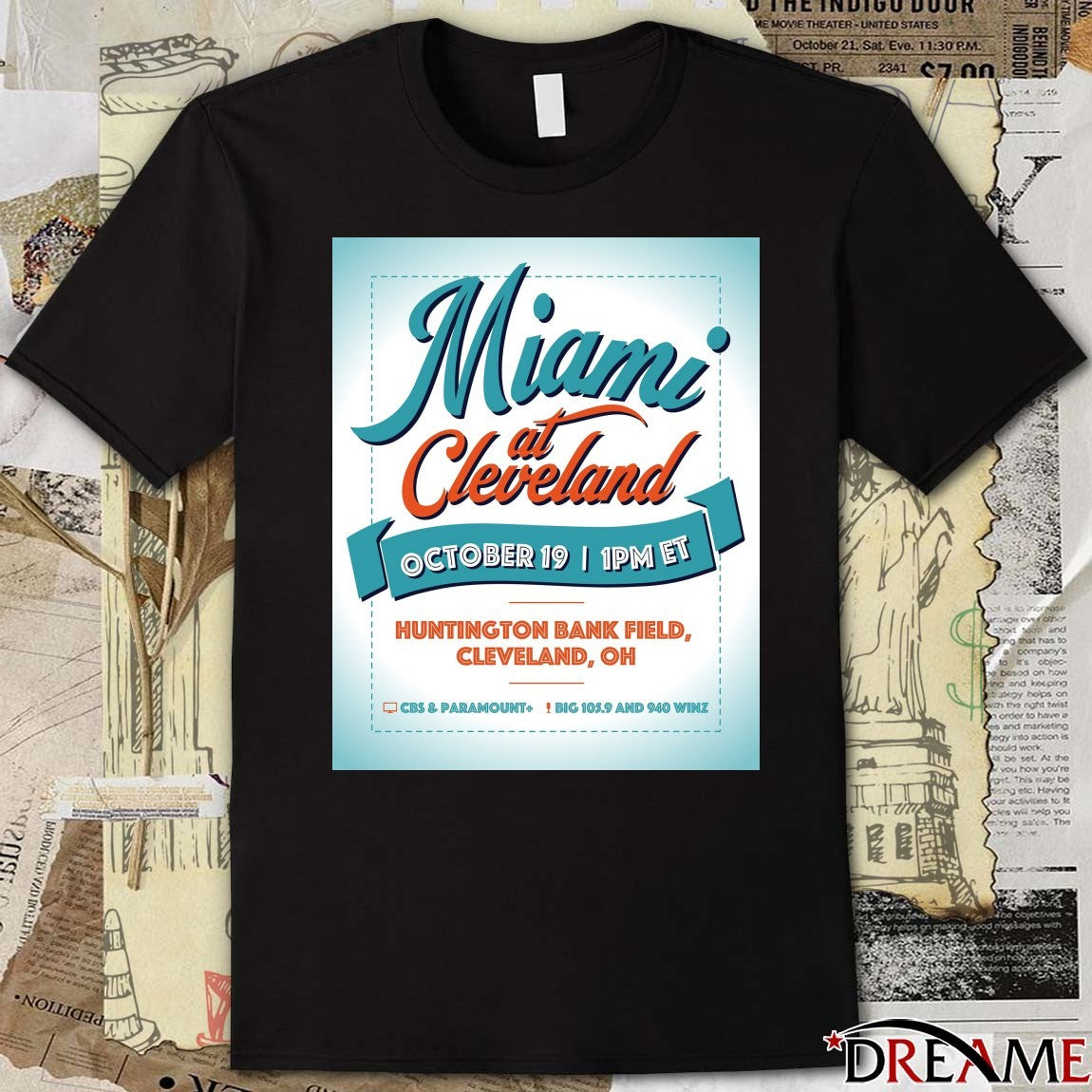 Miami At Cleveland October 19 2025 Huntington Bank Field Cleveland OH Poster t-shirt