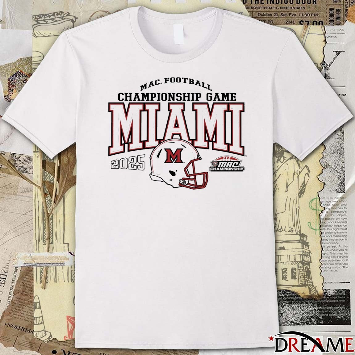 Miami RedHawks 2025 MAC Football Championship Game Helmet t-shirt