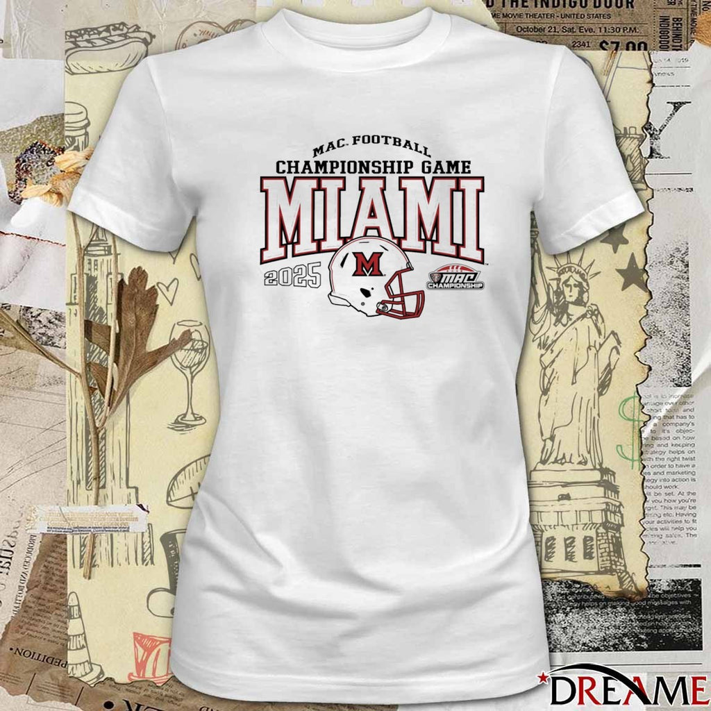 Miami RedHawks 2025 MAC Football Championship Game Helmet t-shirt