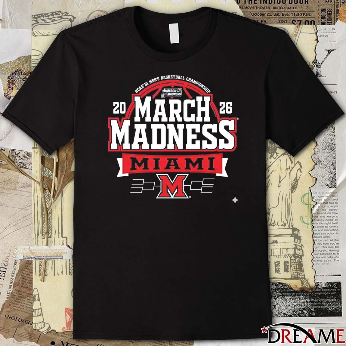 Miami RedHawks Crimson 2026 NCAA Men’s Basketball March Madness Bound Hot New t-shirt