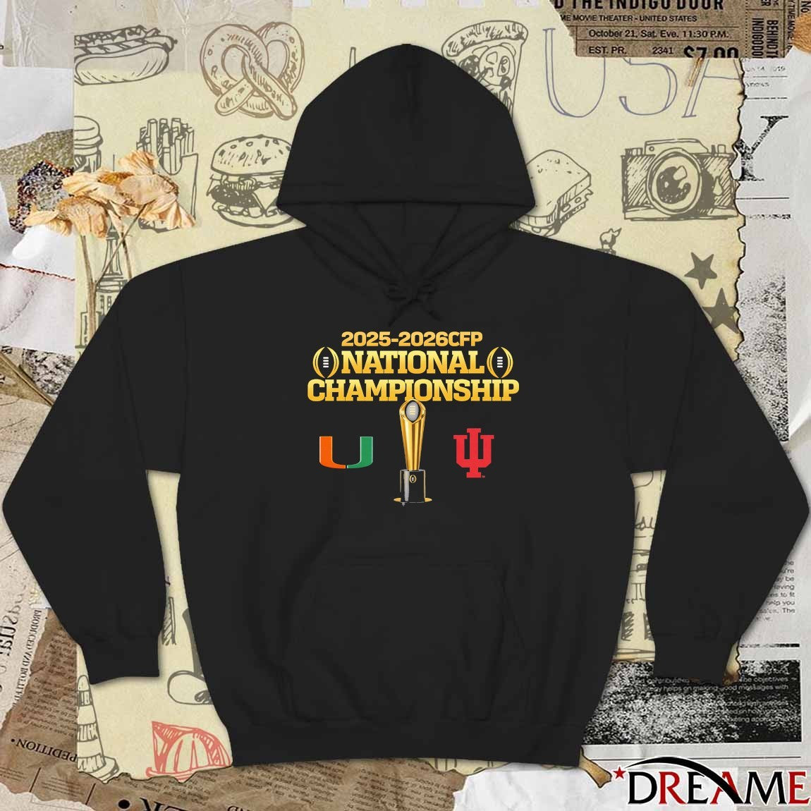 Miami Vs Indiana 2025-2026 CFP National Championship Trophy Logos t-shirt