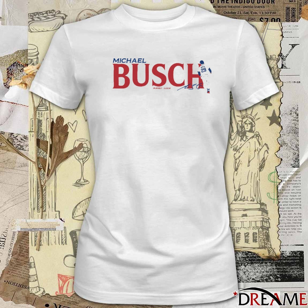 Michael Busch Chicago Cubs MLB Slash Line Signature t-shirt