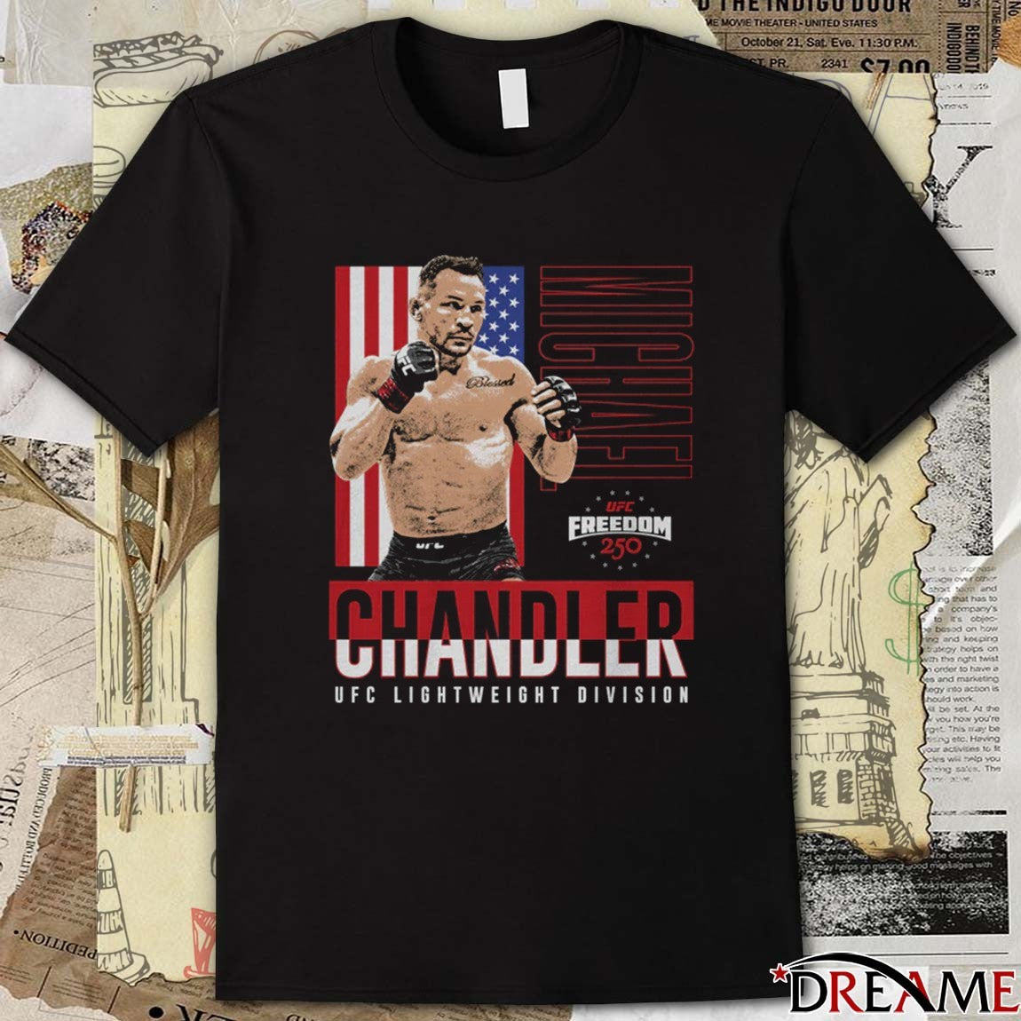 Michael Chandler UFC Lightweight Division Freedom 250 Flag t-shirt