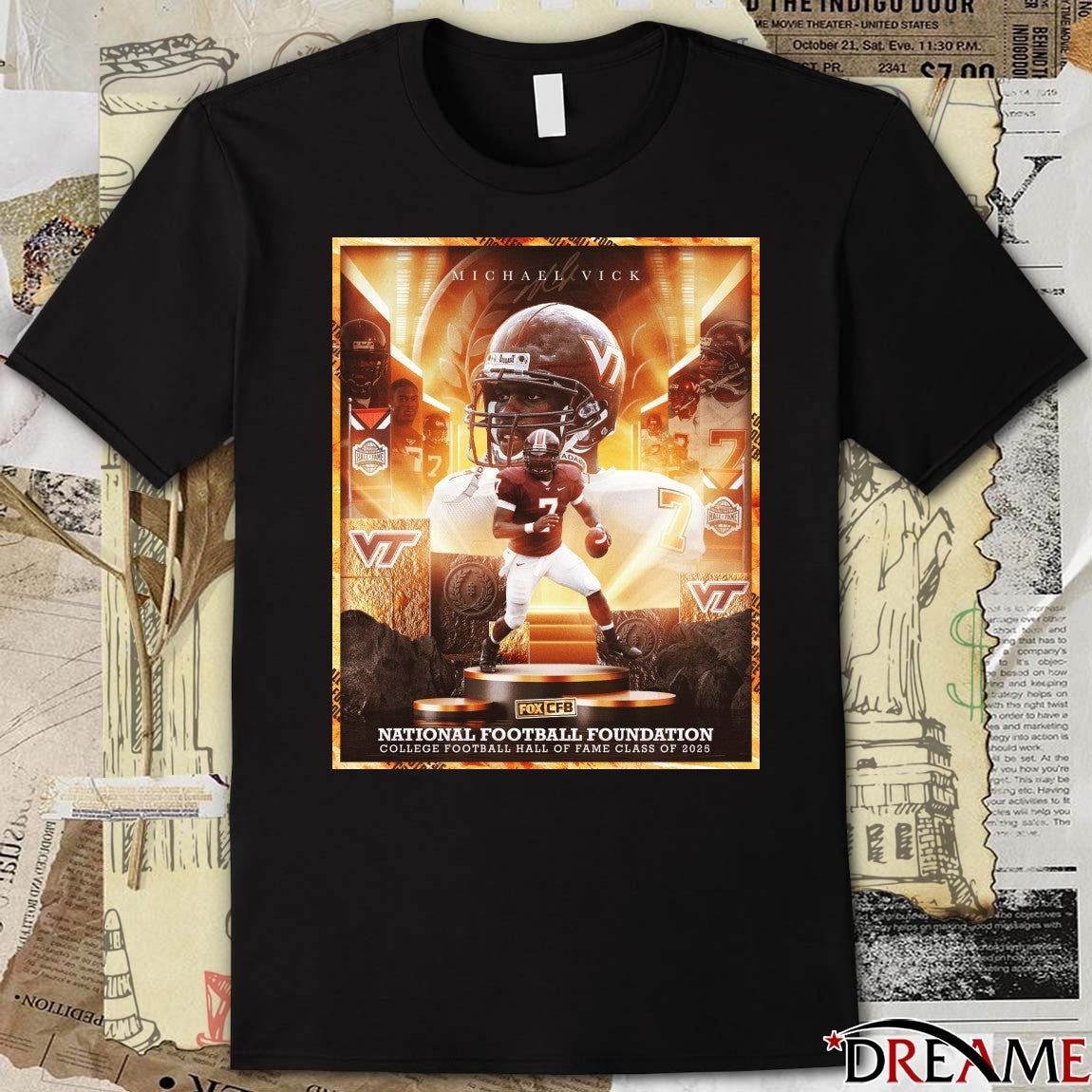 Michael Vick National Football Foundation NFF College Football Hall of Fame Class of 2025 Poster t-shirt