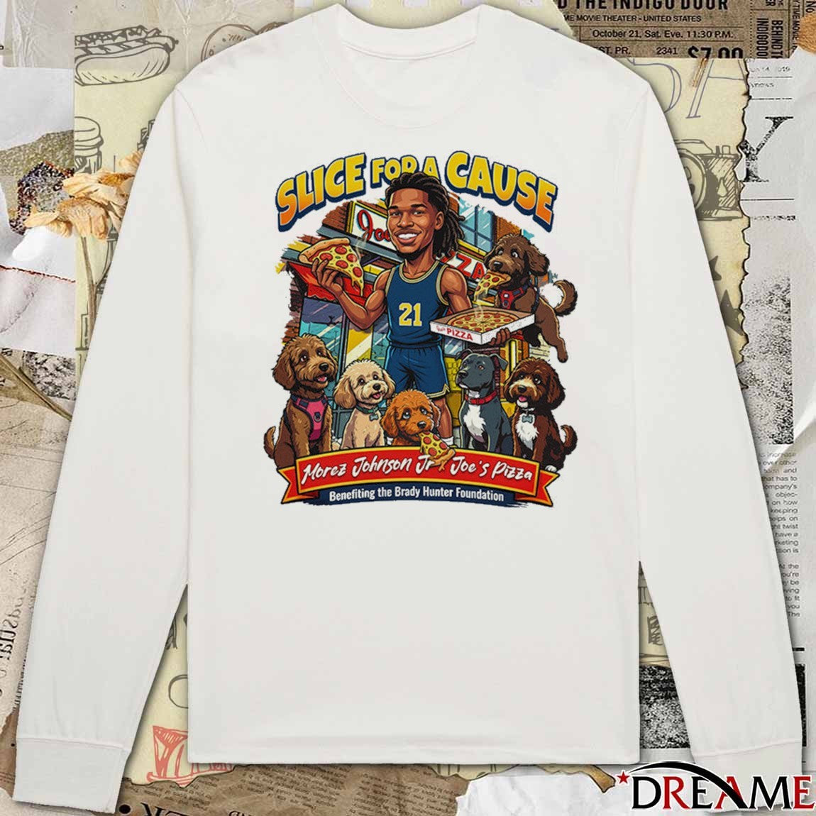 Michigan Basketball Morez Johnson Jr. Joe’s Pizza Slice For A Cause Charity t-shirt