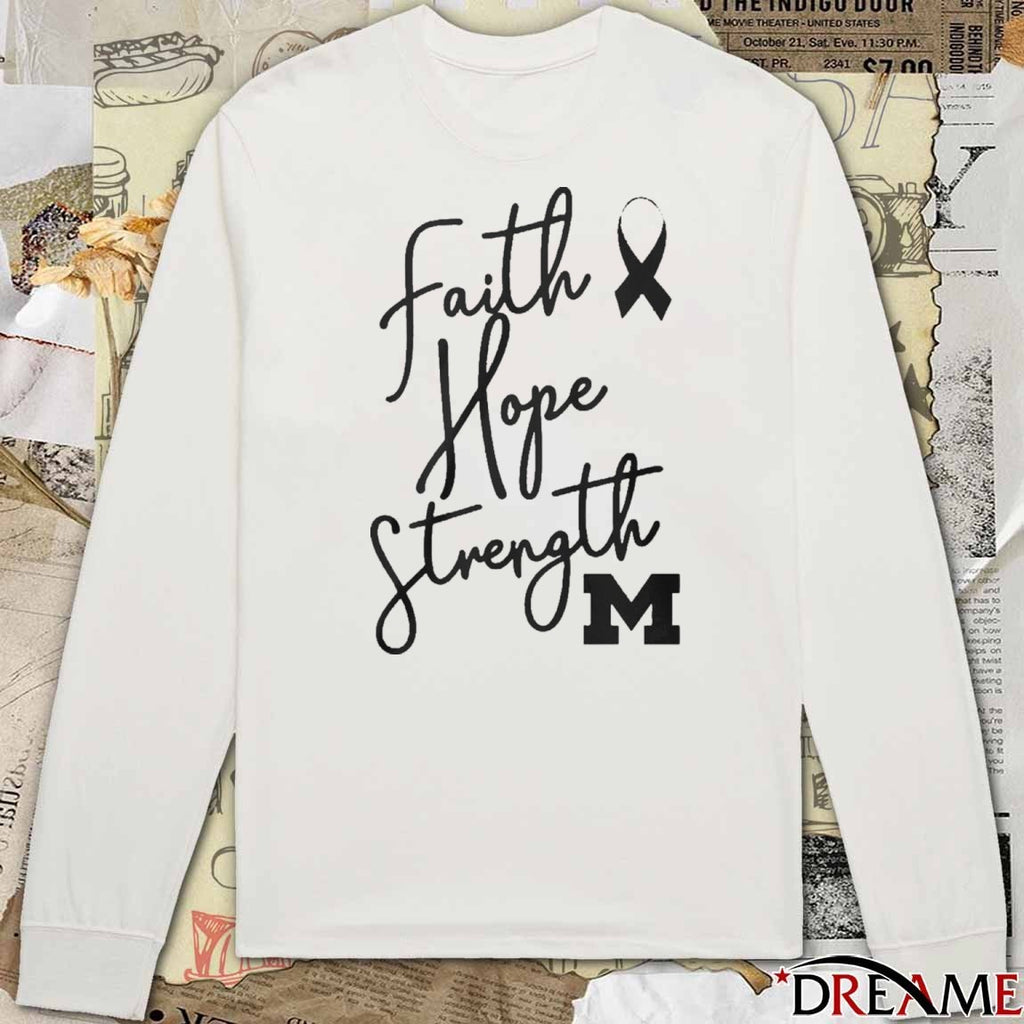 Michigan Faith Hope Strength Awareness Ribbon t-shirt