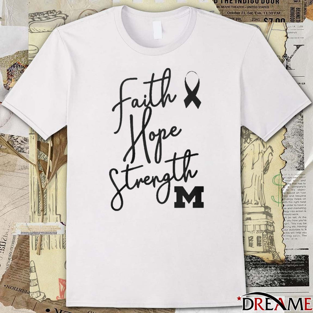 Michigan Faith Hope Strength Awareness Ribbon t-shirt