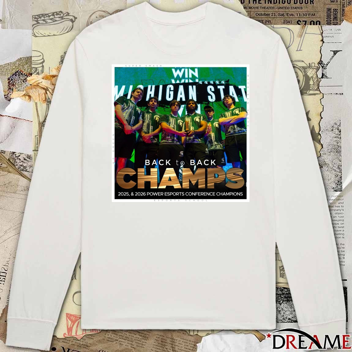 Michigan State Esports Back To Back Champs 2025-2026 Power Esports Conference Champions Poster t-shirt