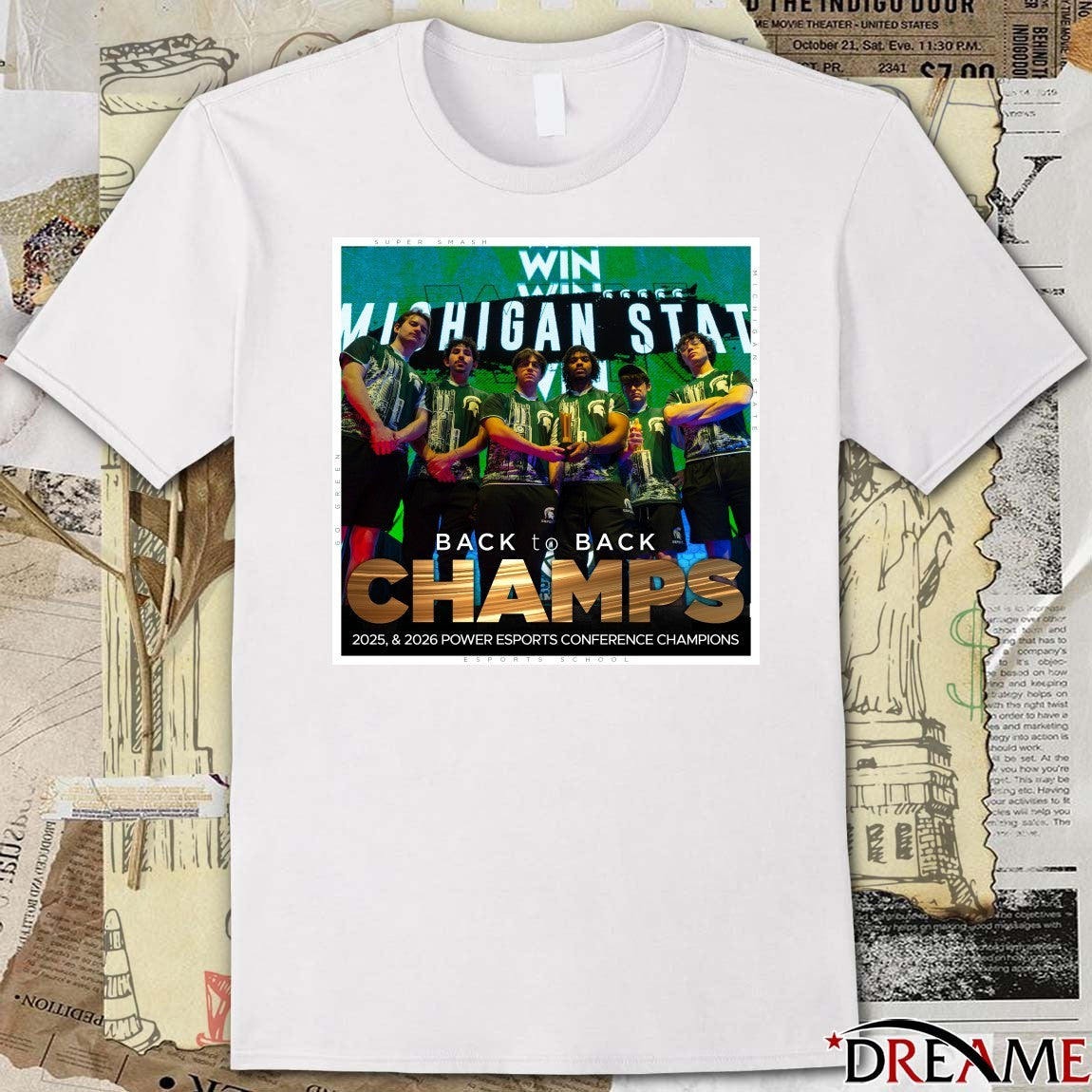 Michigan State Esports Back To Back Champs 2025-2026 Power Esports Conference Champions Poster t-shirt
