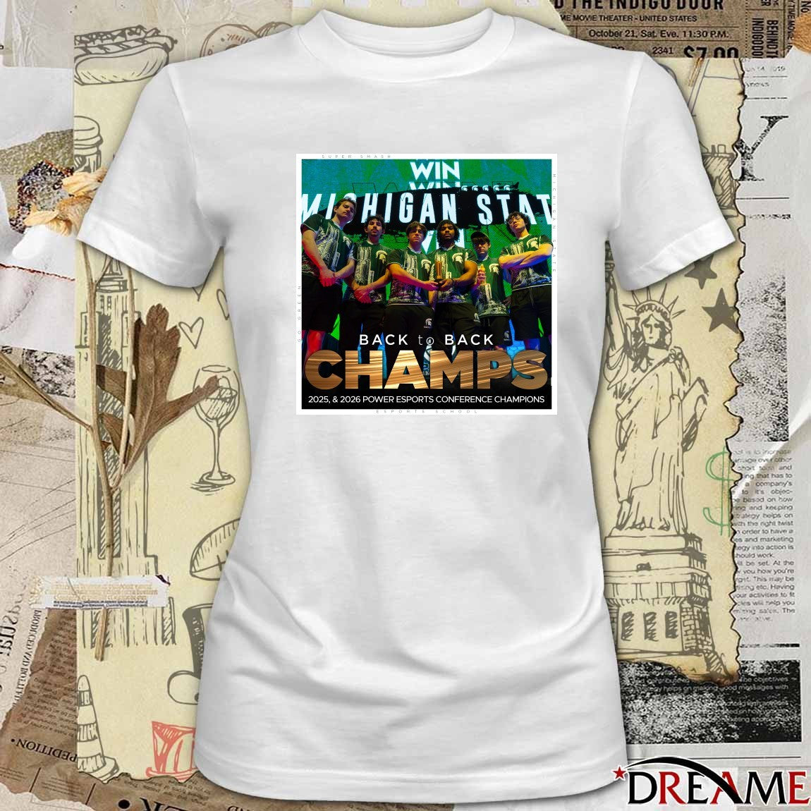 Michigan State Esports Back To Back Champs 2025-2026 Power Esports Conference Champions Poster t-shirt