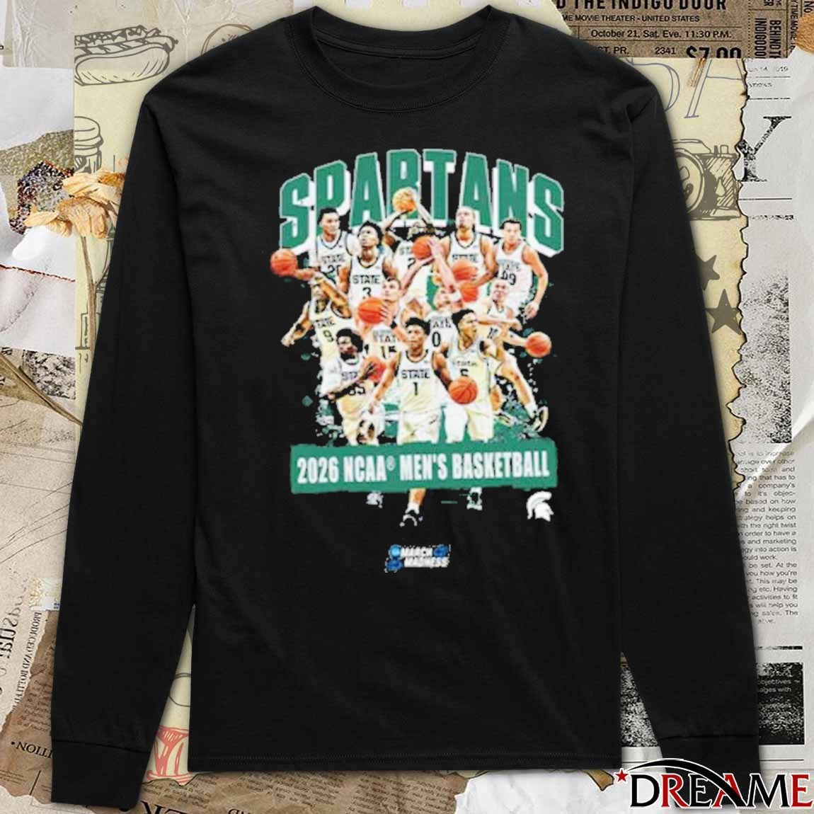 Michigan State Spartans 2026 NCAA March Madness Sweet 16 Men’s Basketball Team Collage t-shirt