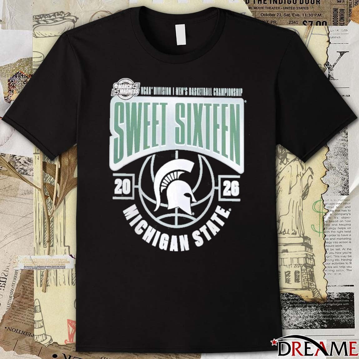 Michigan State Spartans 2026 NCAA March Madness Sweet 16 No 3 Seed East Region Men’s Basketball t-shirt
