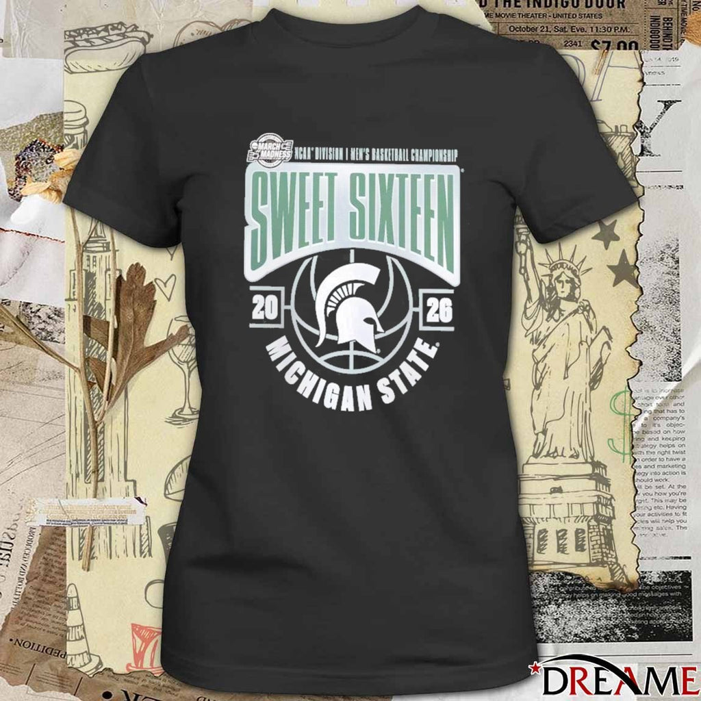 Michigan State Spartans 2026 NCAA March Madness Sweet 16 No 3 Seed East Region Men’s Basketball t-shirt