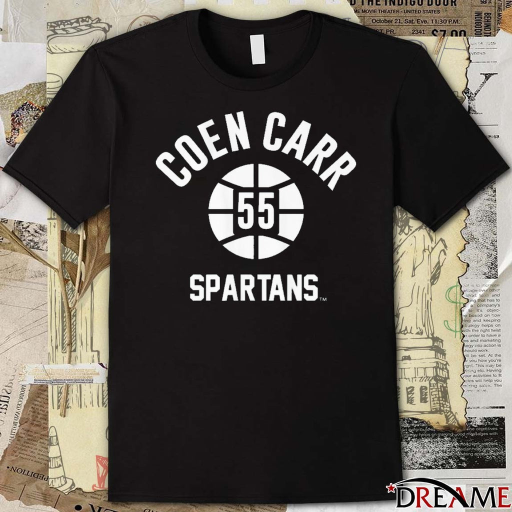 Michigan State Spartans Basketball Coen Carr Name Number Ball t-shirt