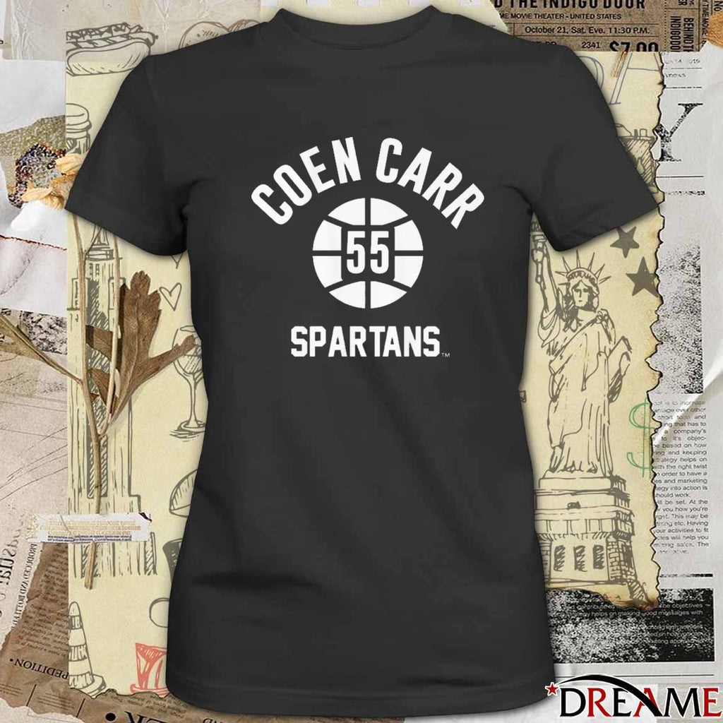 Michigan State Spartans Basketball Coen Carr Name Number Ball t-shirt