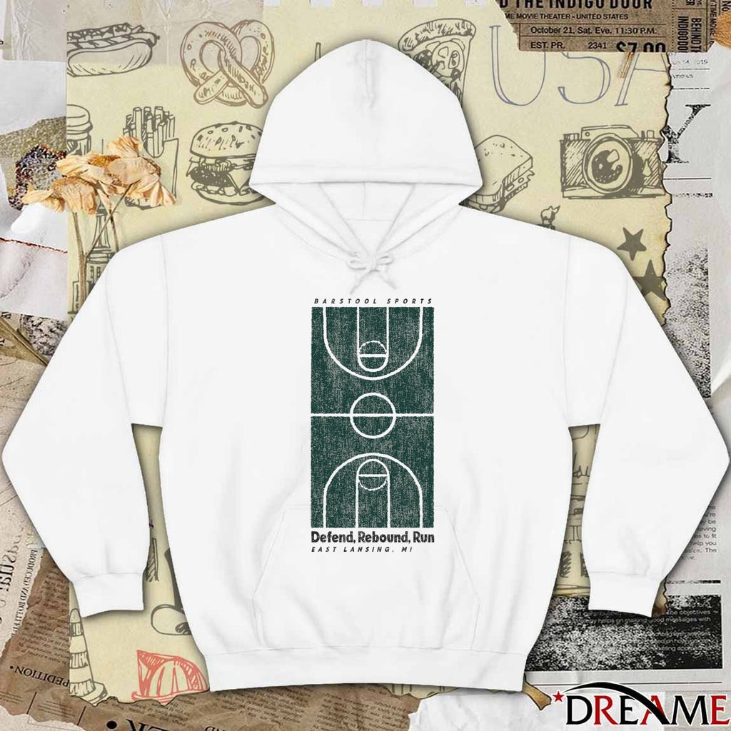 Michigan State Spartans Men’s Basketball Defend, Rebound, Run East Lansing MI t-shirt