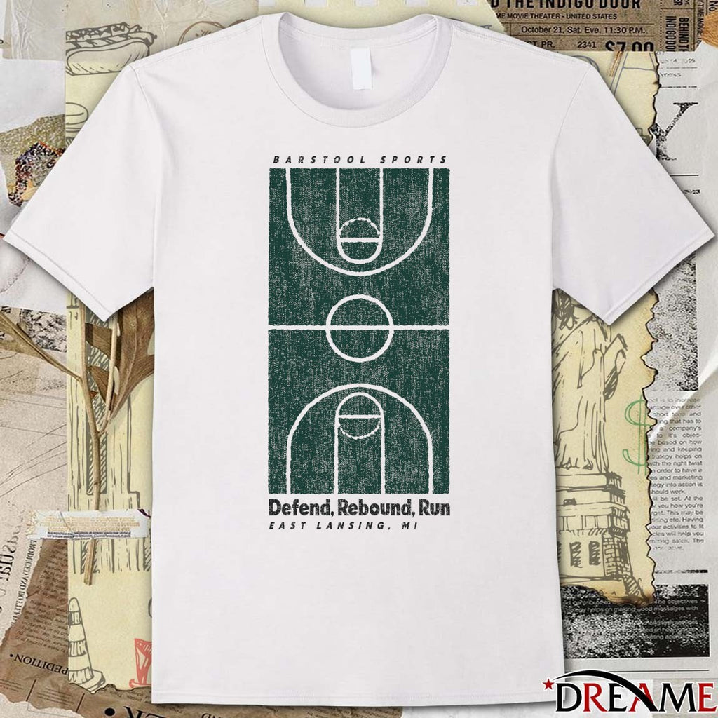 Michigan State Spartans Men’s Basketball Defend, Rebound, Run East Lansing MI t-shirt