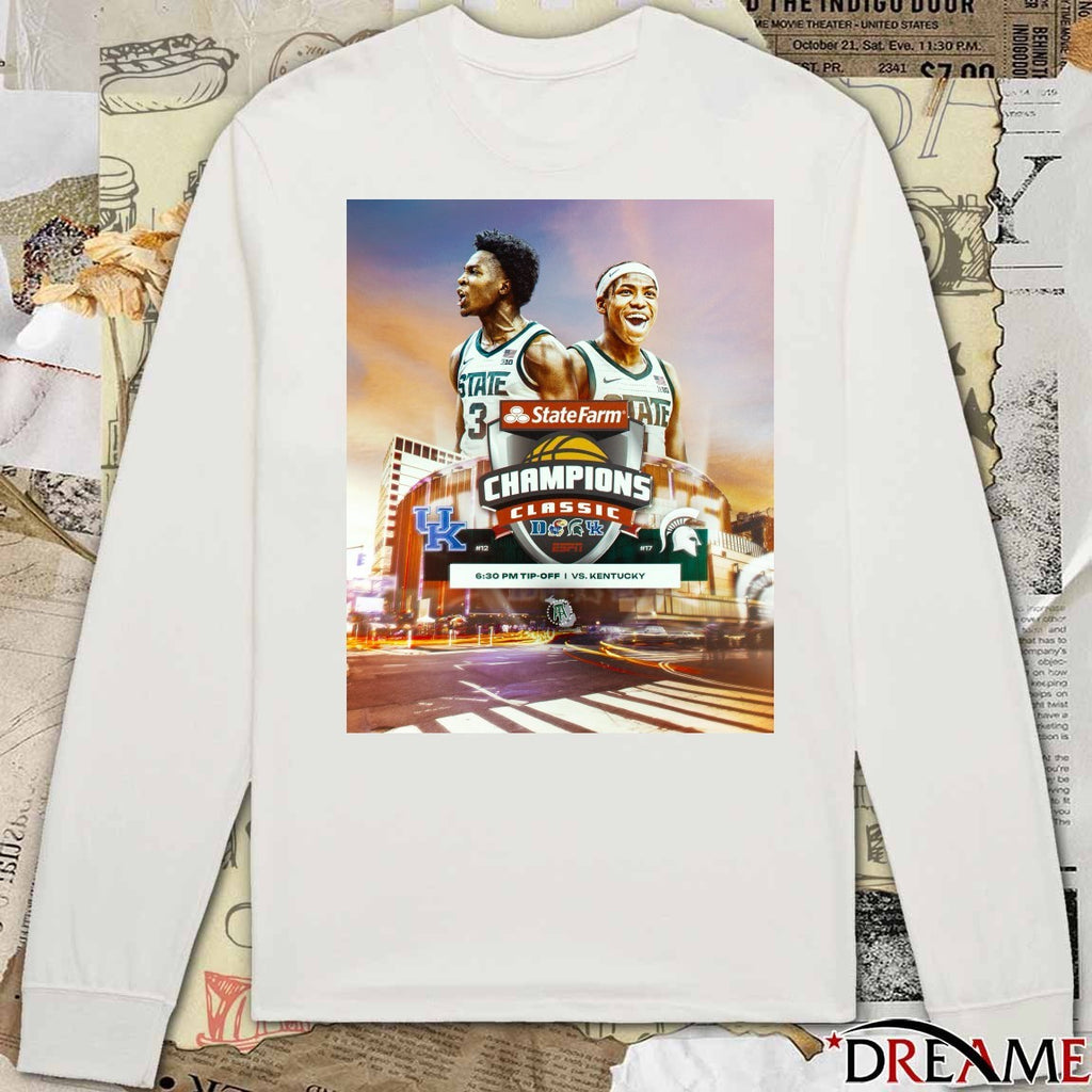 Michigan State Spartans Vs Kentucky Wildcats State Farm Champions Classic November 18, 2025 Poster t-shirt