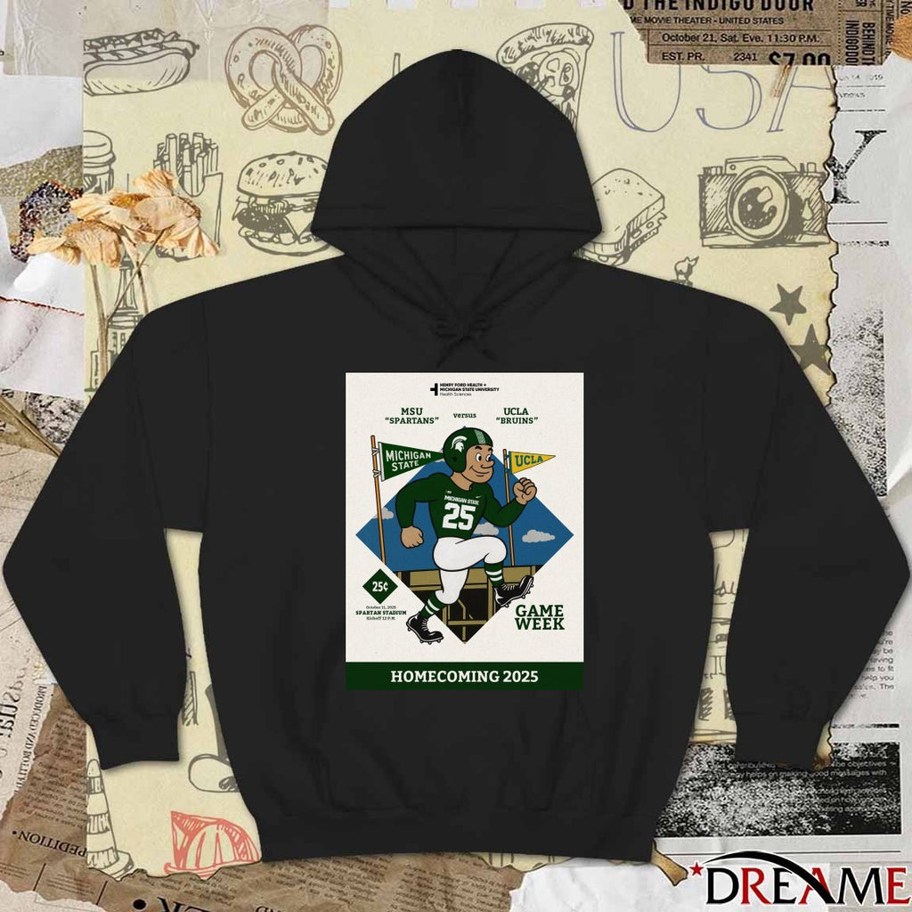 Michigan State Spartans vs UCLA Bruins October 11 2025 Spartan Stadium Game Week Poster t-shirt