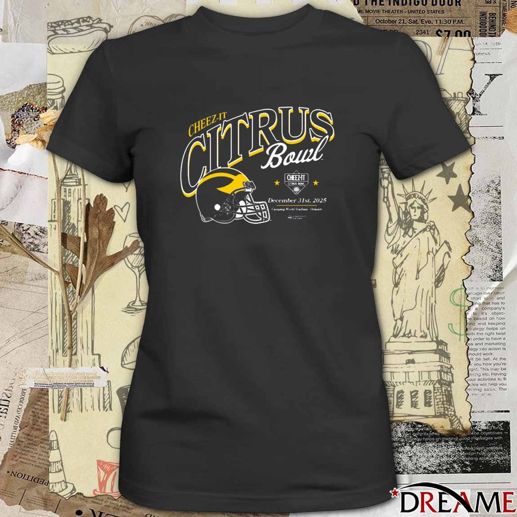 Michigan Wolverines 2025 Cheez-It Citrus Bowl Camping World Stadium Orlando December 31 Helmet t-shirt