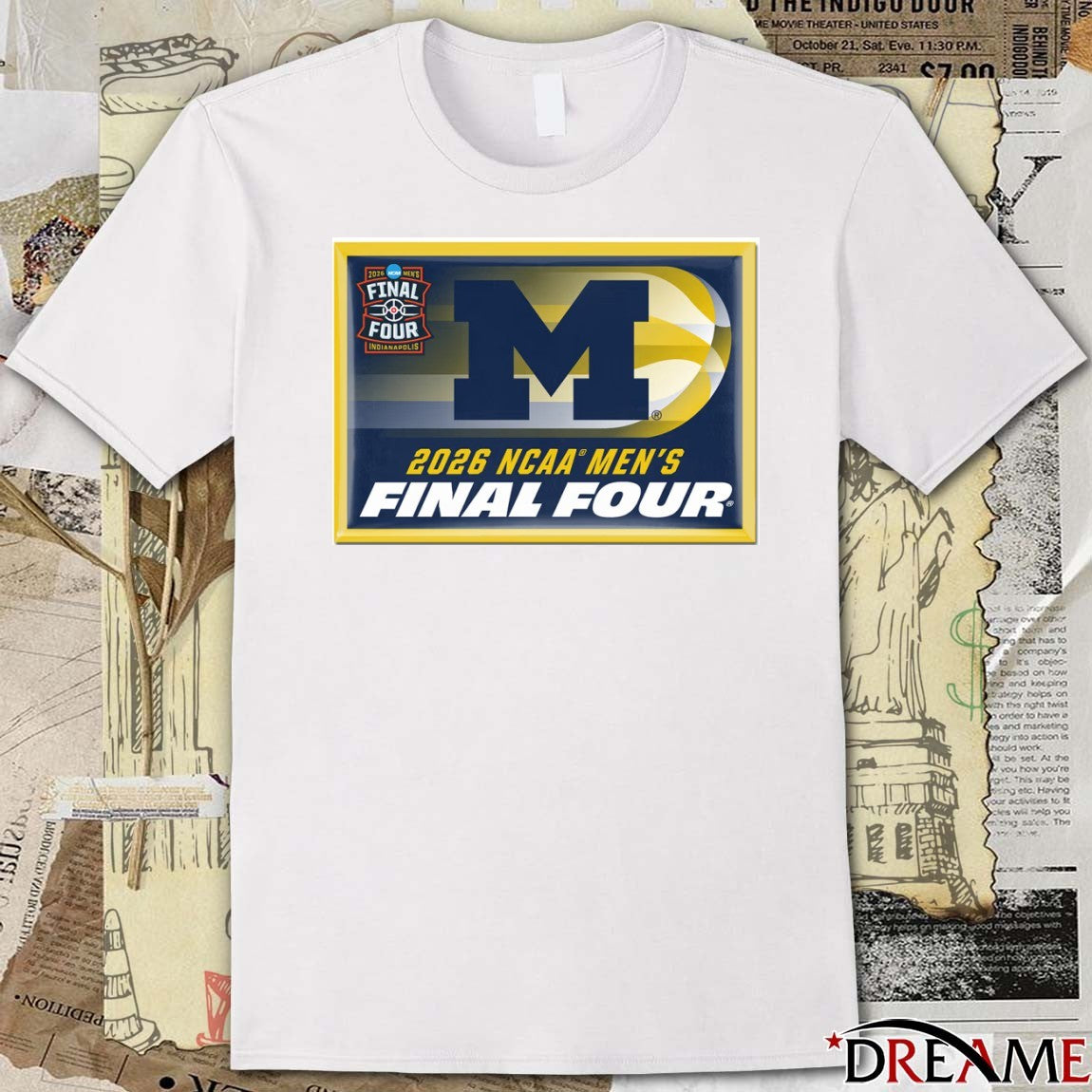 Michigan Wolverines 2026 NCAA Men’s Basketball Indianapolis Final Four Champion Poster t-shirt