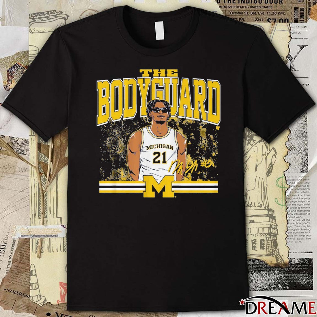 Michigan Wolverines Basketball Morez Johnson Jr. The Bodyguard Signature t-shirt