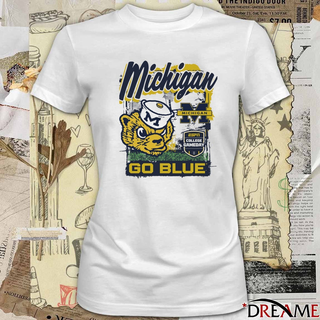 Michigan Wolverines ESPN College GameDay Go Blue Michigan Mascot t-shirt