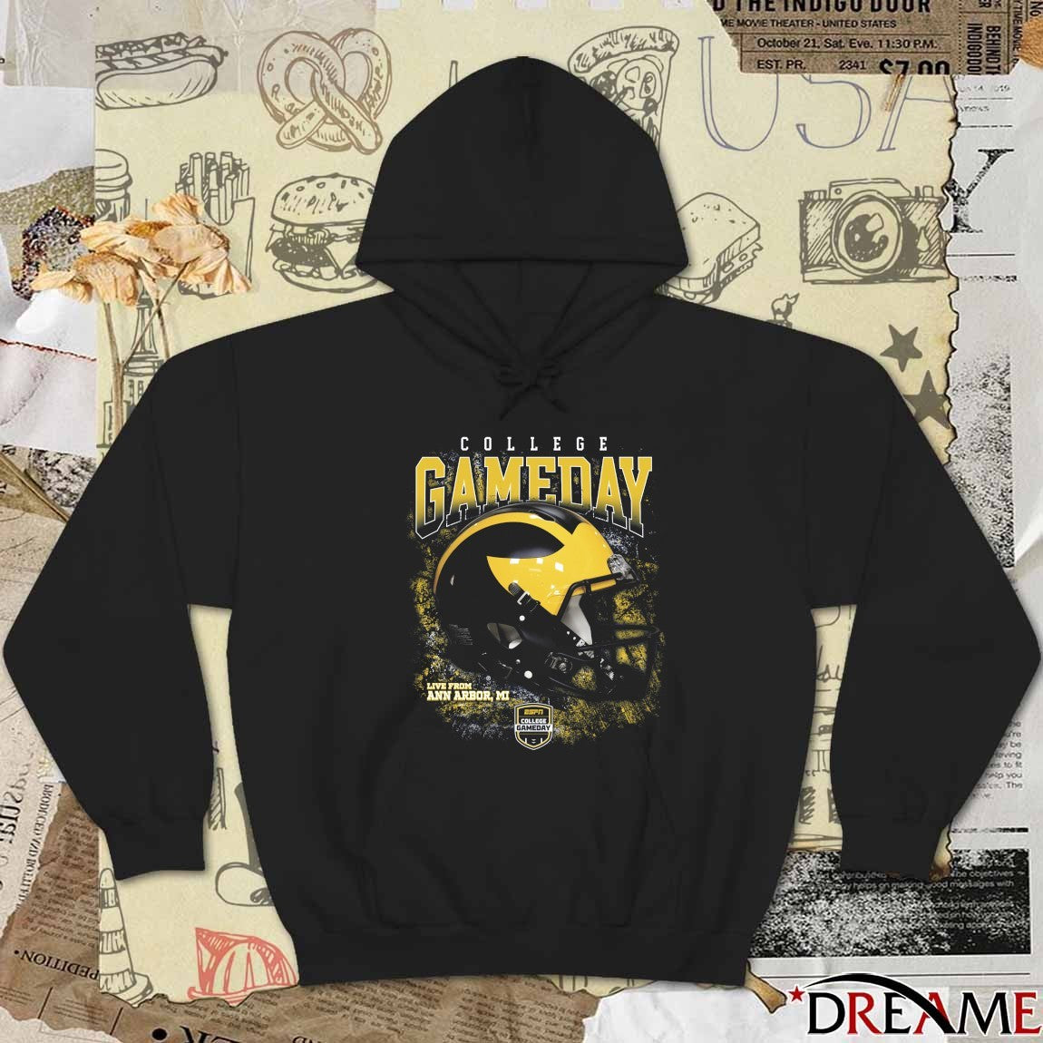 Michigan Wolverines ESPN College GameDay Live From Ann Arbor MI Helmet t-shirt