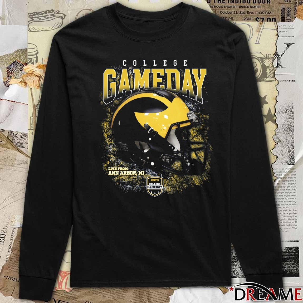 Michigan Wolverines ESPN College GameDay Live From Ann Arbor MI Helmet t-shirt
