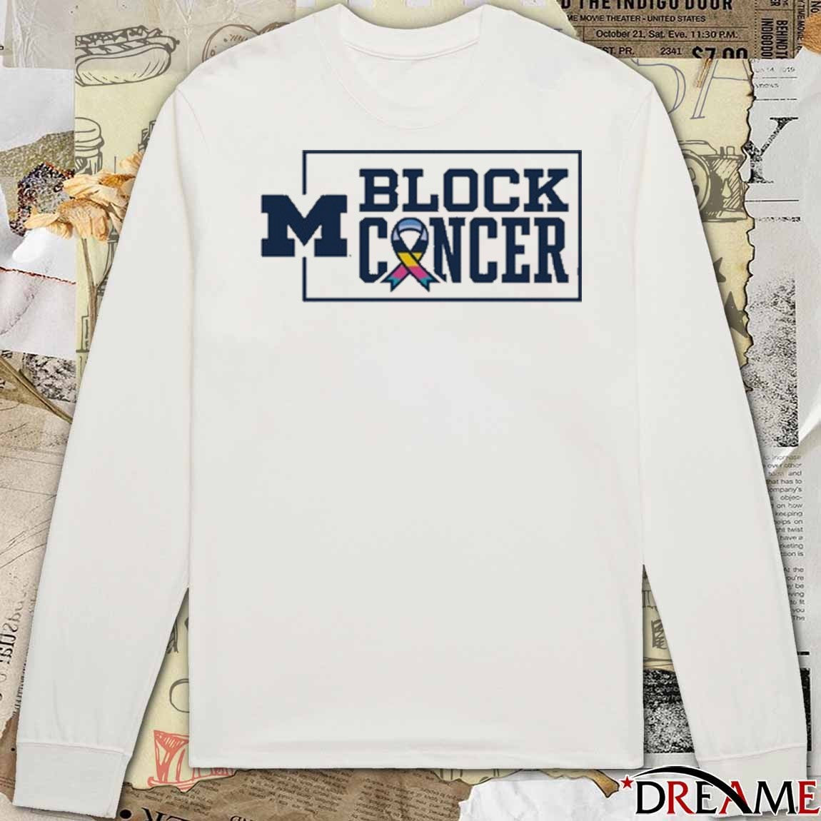Michigan Wolverines Football Block Cancer NCAA 2025 t-shirt