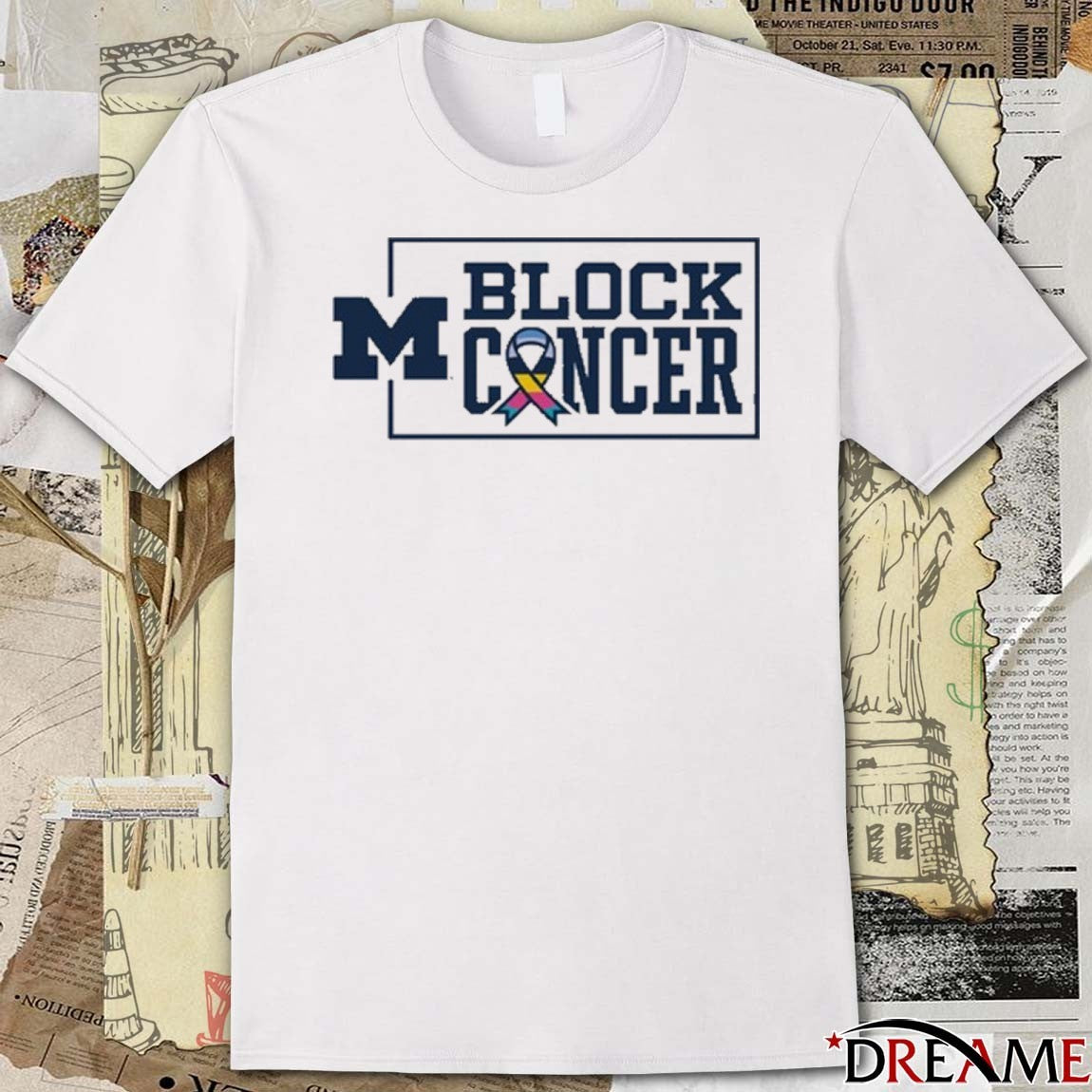 Michigan Wolverines Football Block Cancer NCAA 2025 t-shirt