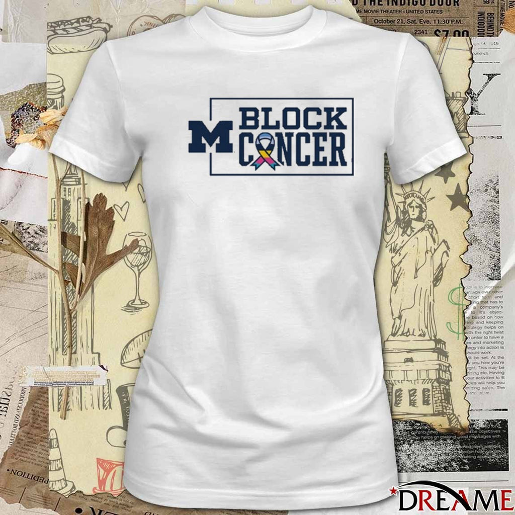 Michigan Wolverines Football Block Cancer NCAA 2025 t-shirt