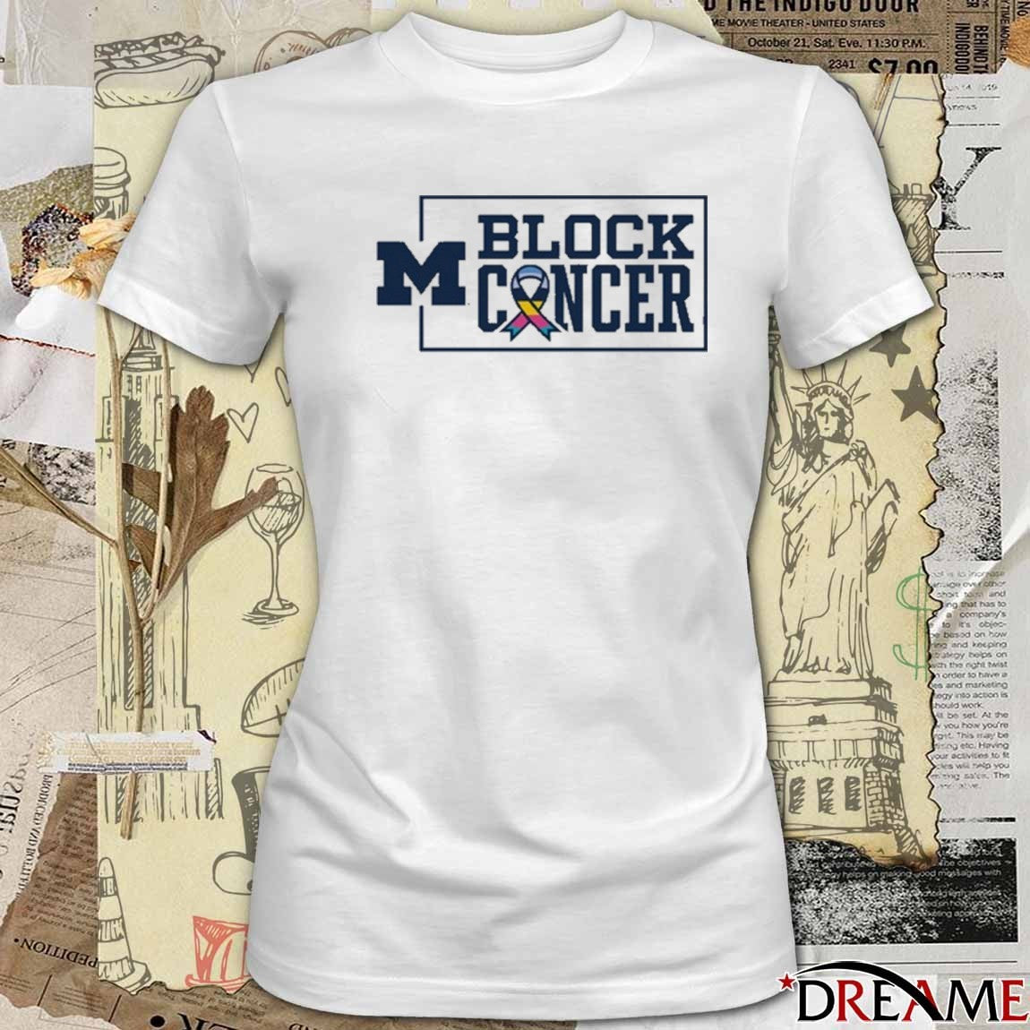 Michigan Wolverines Football Block Cancer NCAA 2025 t-shirt