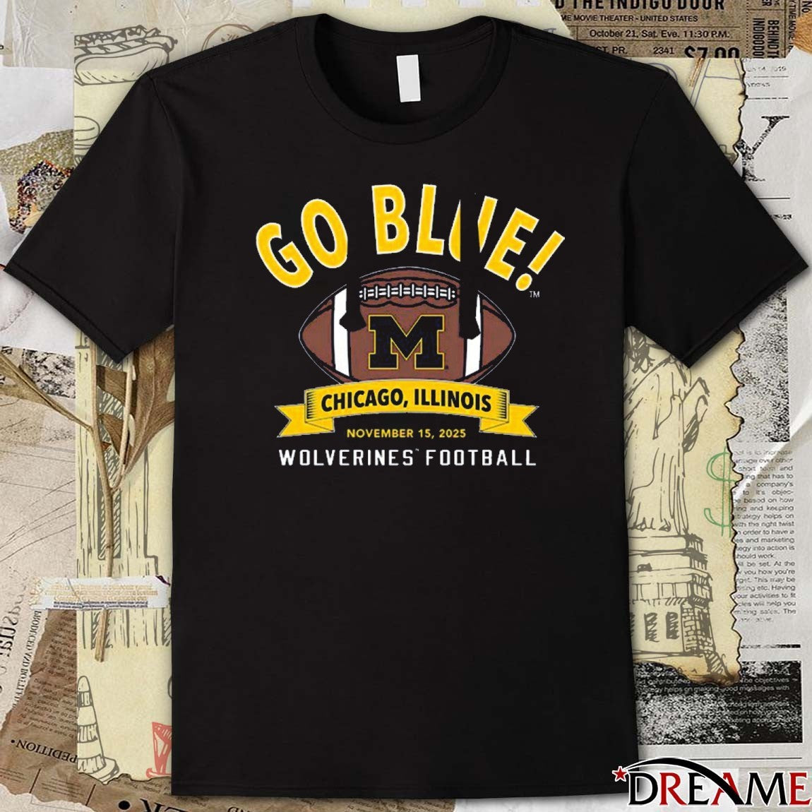 Michigan Wolverines Football Go Blue Chicago, Illinois November 15, 2025 NIL t-shirt