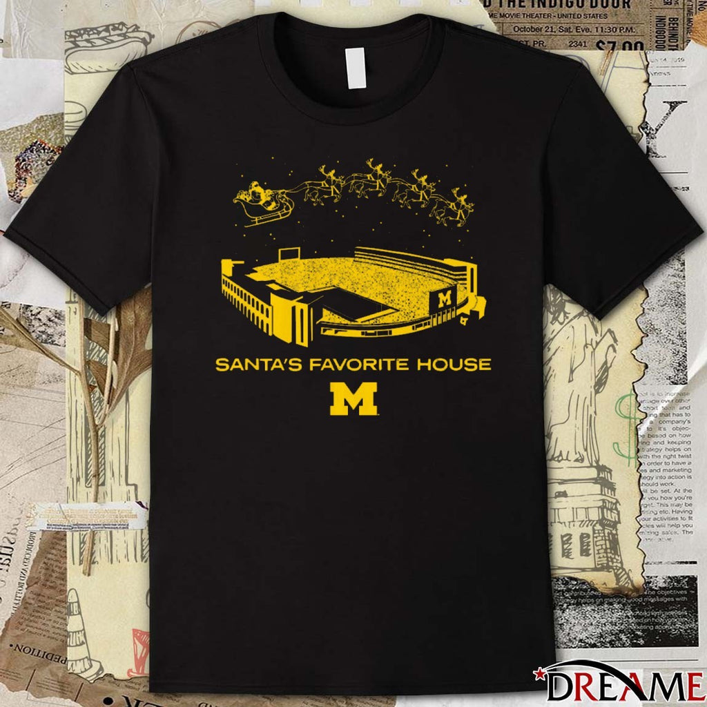Michigan Wolverines Football Santa’s Favorite House t-shirt