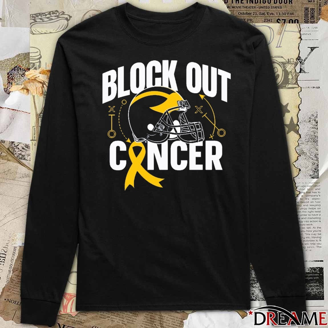 Michigan Wolverines NCAA Block Out Cancer Helmet 2025 t-shirt
