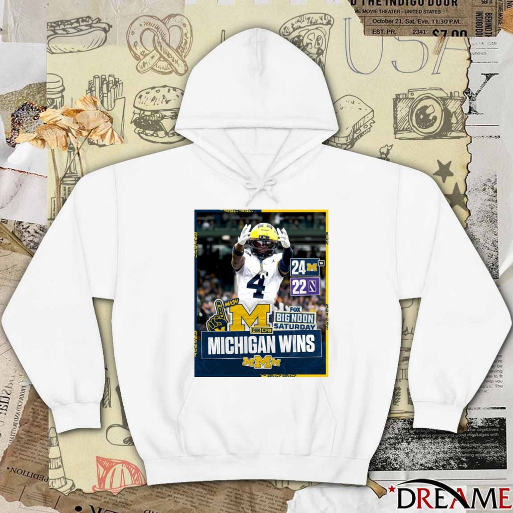 Michigan Wolverines Vs Northwestern Wildcats Final Score 24-22 November 15, 2025 Poster t-shirt