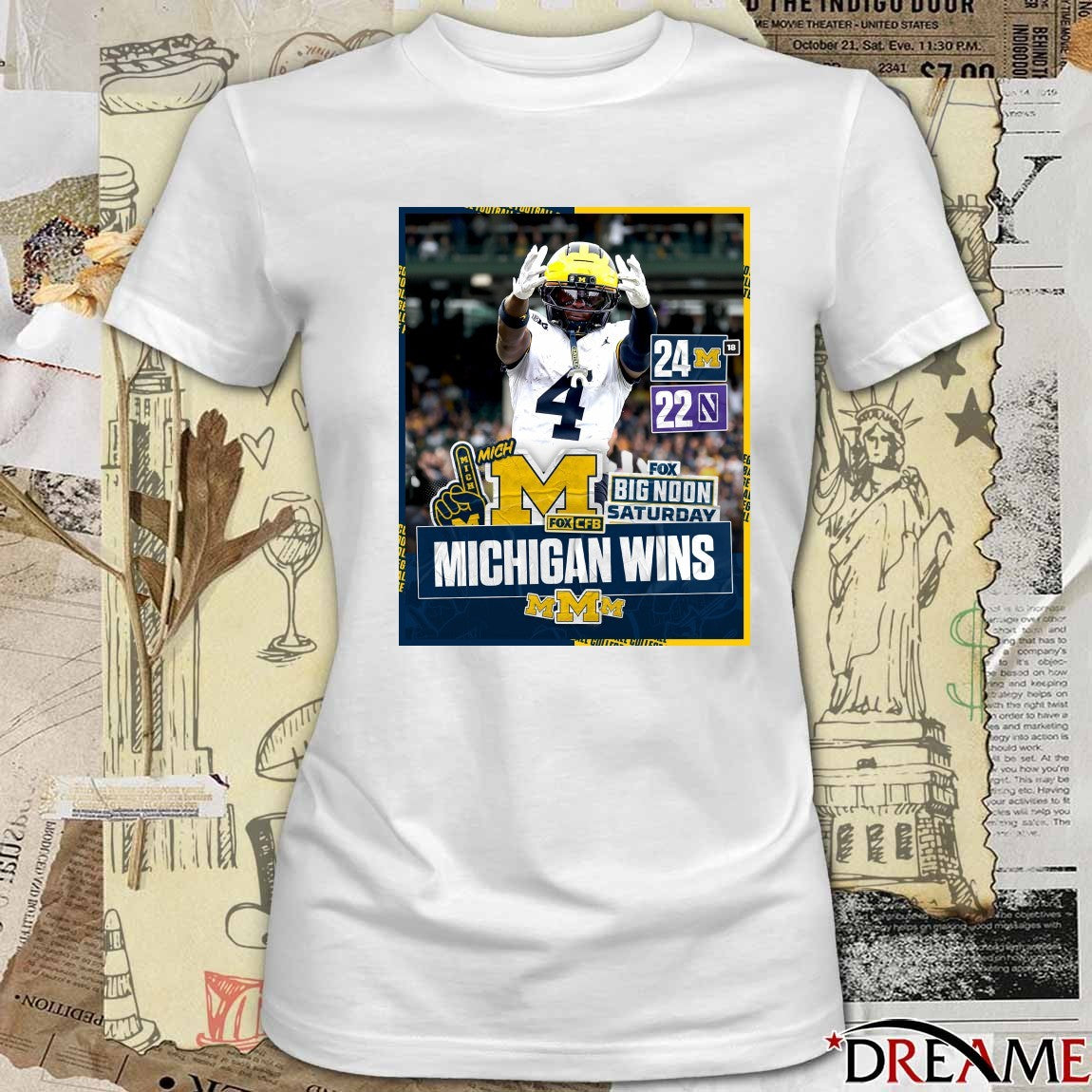 Michigan Wolverines Vs Northwestern Wildcats Final Score 24-22 November 15, 2025 Poster t-shirt