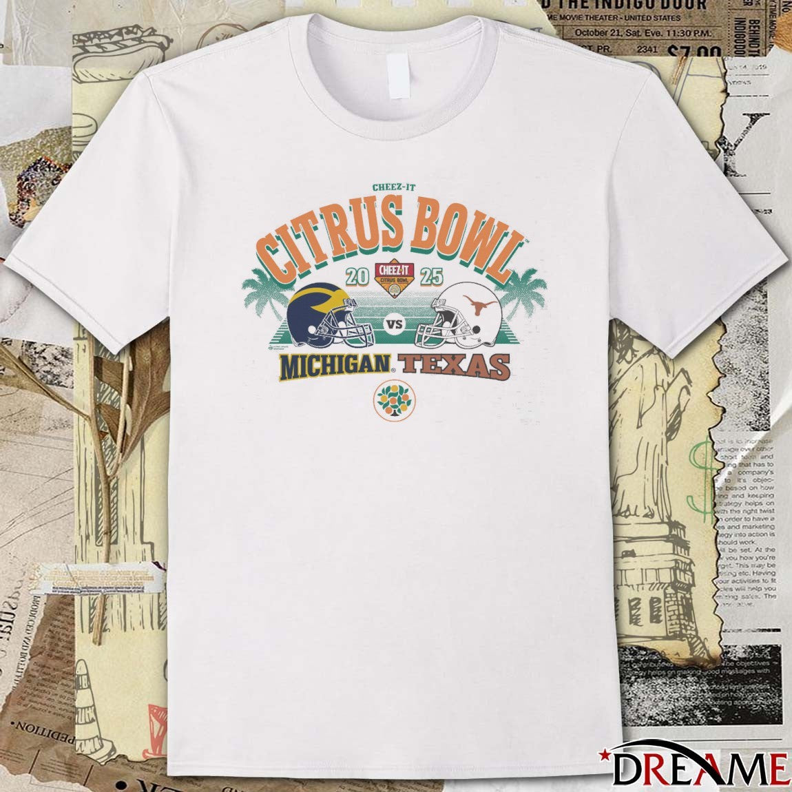 Michigan Wolverines Vs Texas Longhorns 2025 Cheez-It Citrus Bowl 2-Team Helmet t-shirt