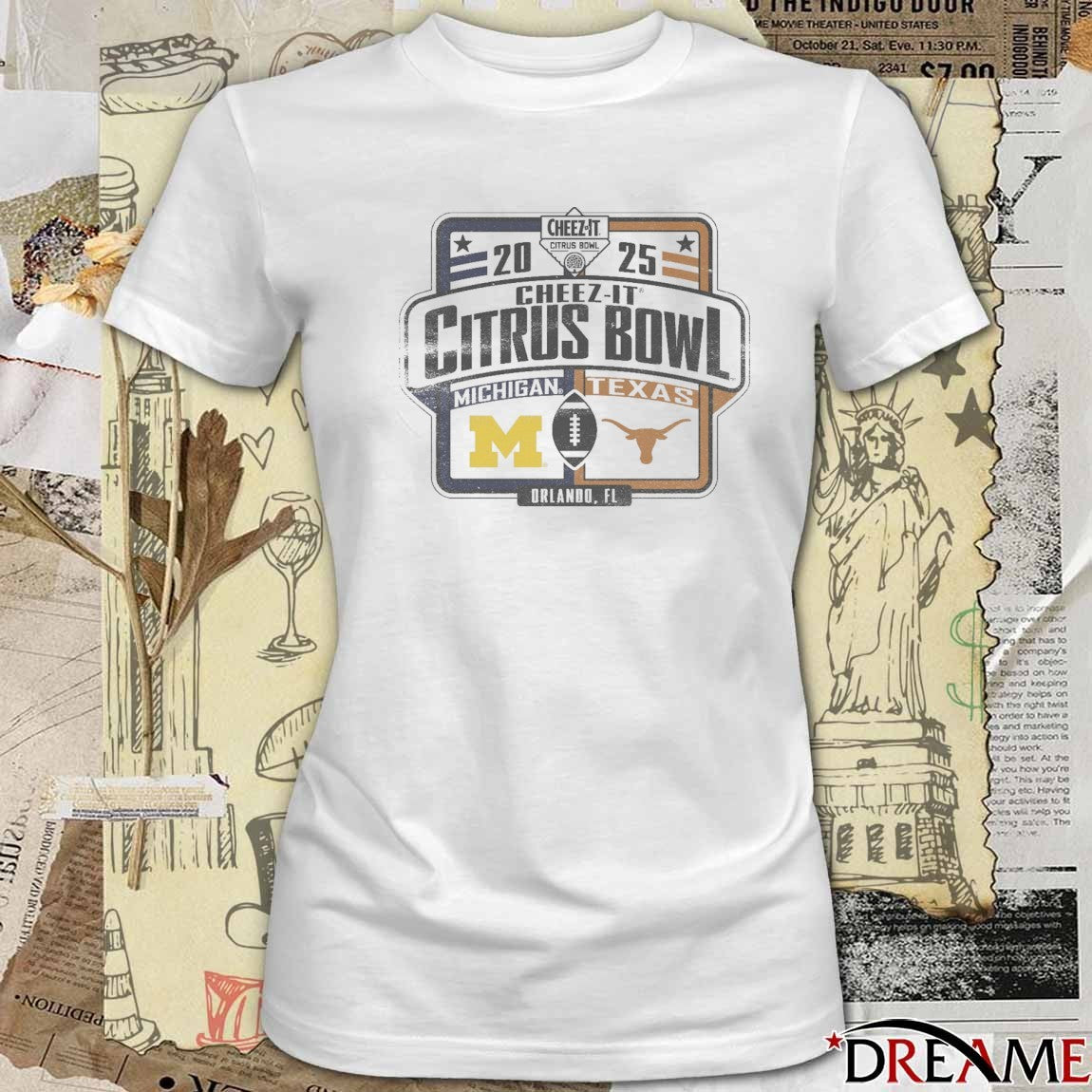 Michigan Wolverines Vs Texas Longhorns 2025 Cheez-It Citrus Bowl Game Dueling Orlando FL t-shirt