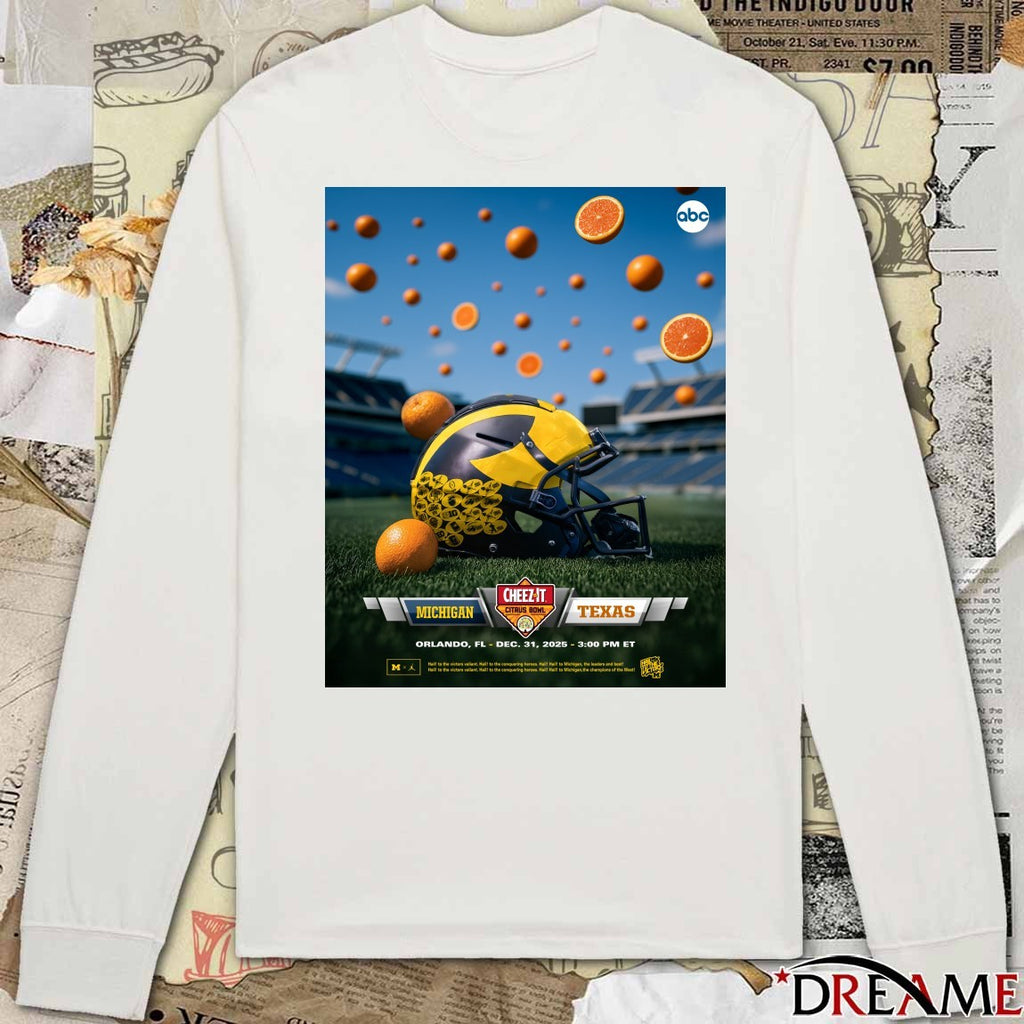 Michigan Wolverines Vs Texas Longhorns Cheez-It Citrus Bowl December 31, 2025 Poster t-shirt