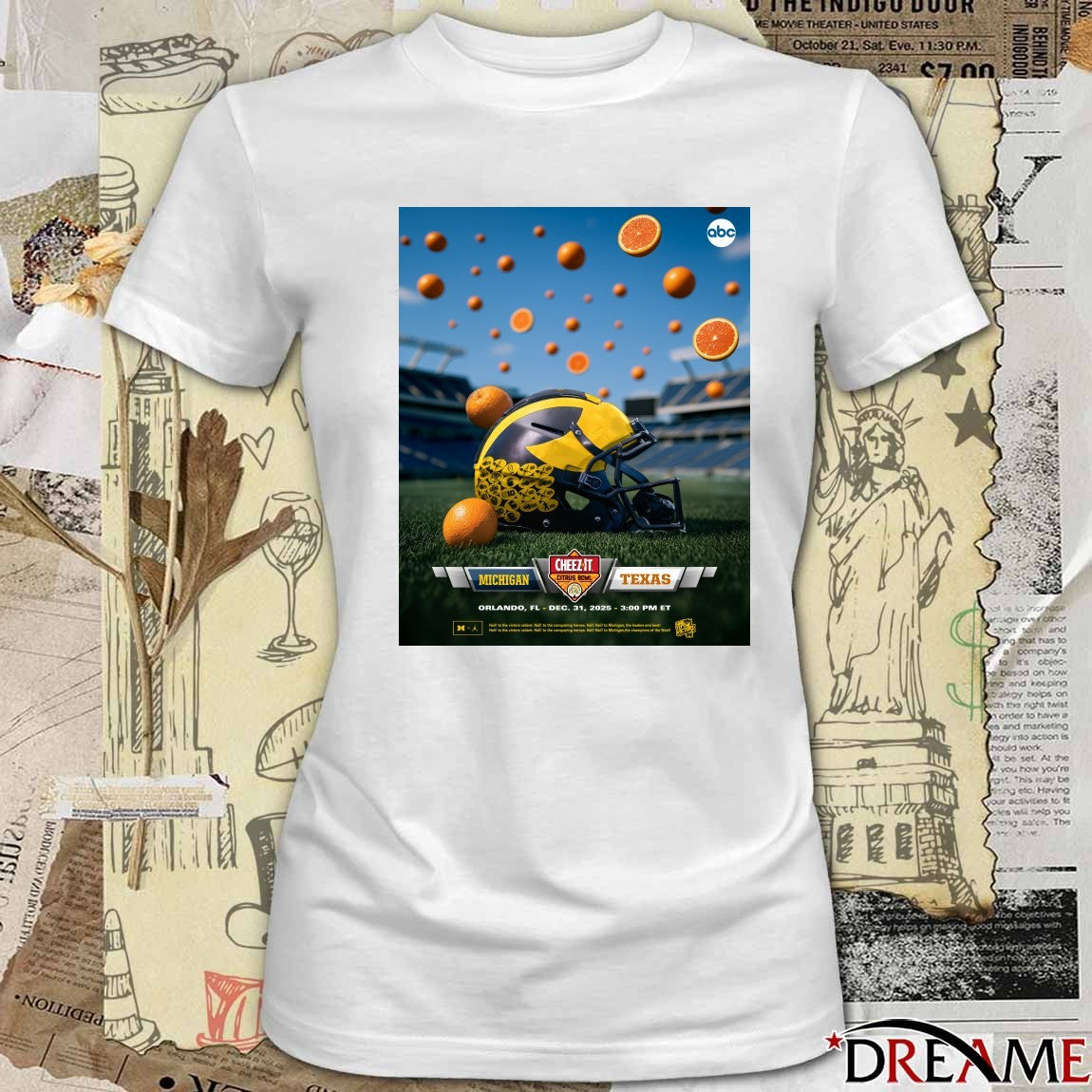 Michigan Wolverines Vs Texas Longhorns Cheez-It Citrus Bowl December 31, 2025 Poster t-shirt