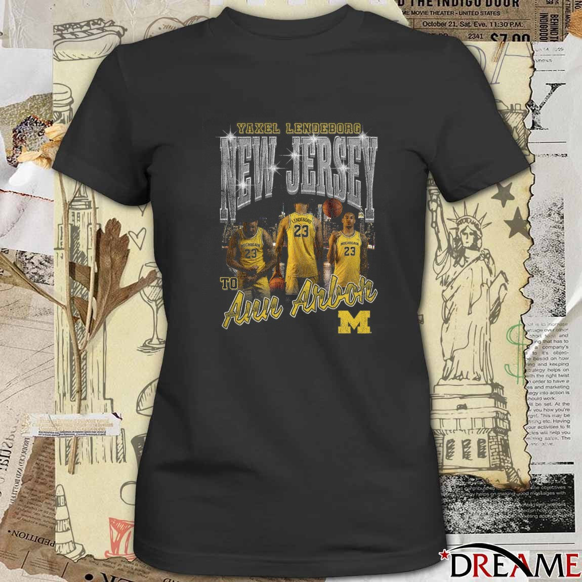 Michigan Wolverines Yaxel Lendeborg New Jersey To Ann Arbor Pepper 90s Streetwear t-shirt