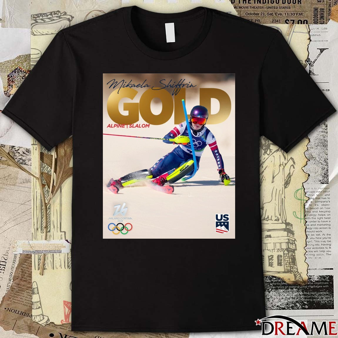 Mikaela Shiffrin Alpine Slalom Gold Medal 2026 Winter Olympics t-shirt