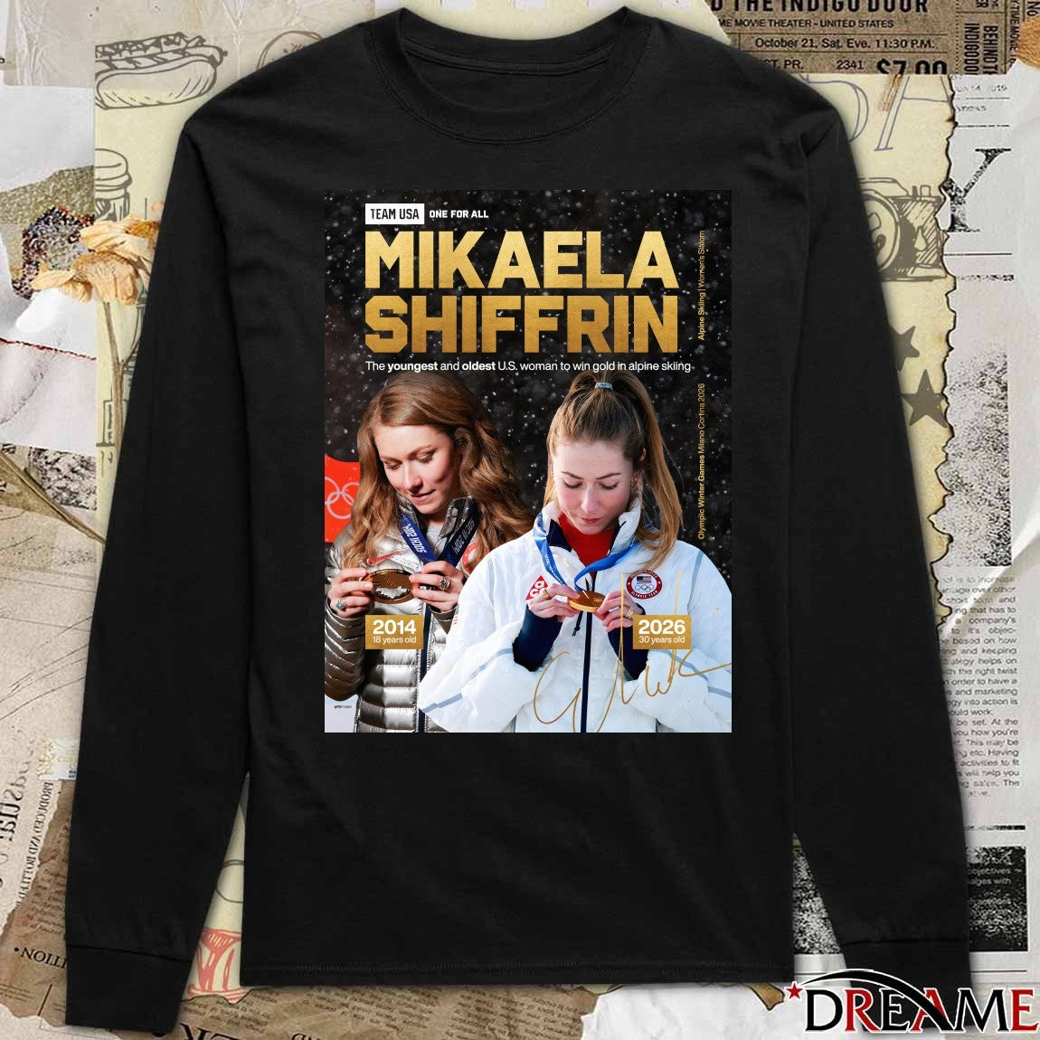 Mikaela Shiffrin The Youngest And Oldest U.s. Woman To Win Gold In Alpine Skiing t-shirt