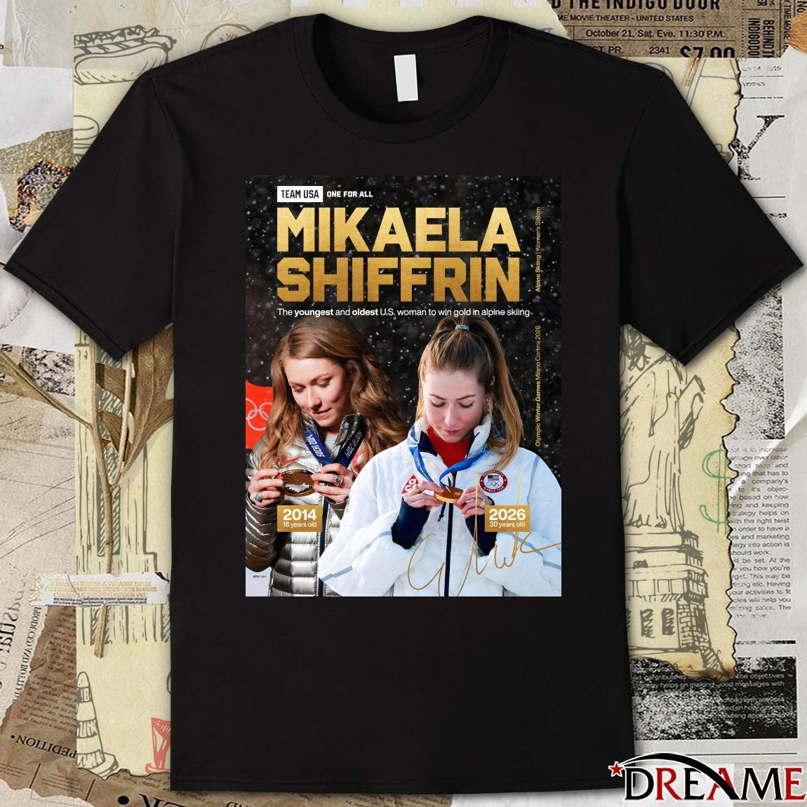 Mikaela Shiffrin The Youngest And Oldest U.s. Woman To Win Gold In Alpine Skiing t-shirt