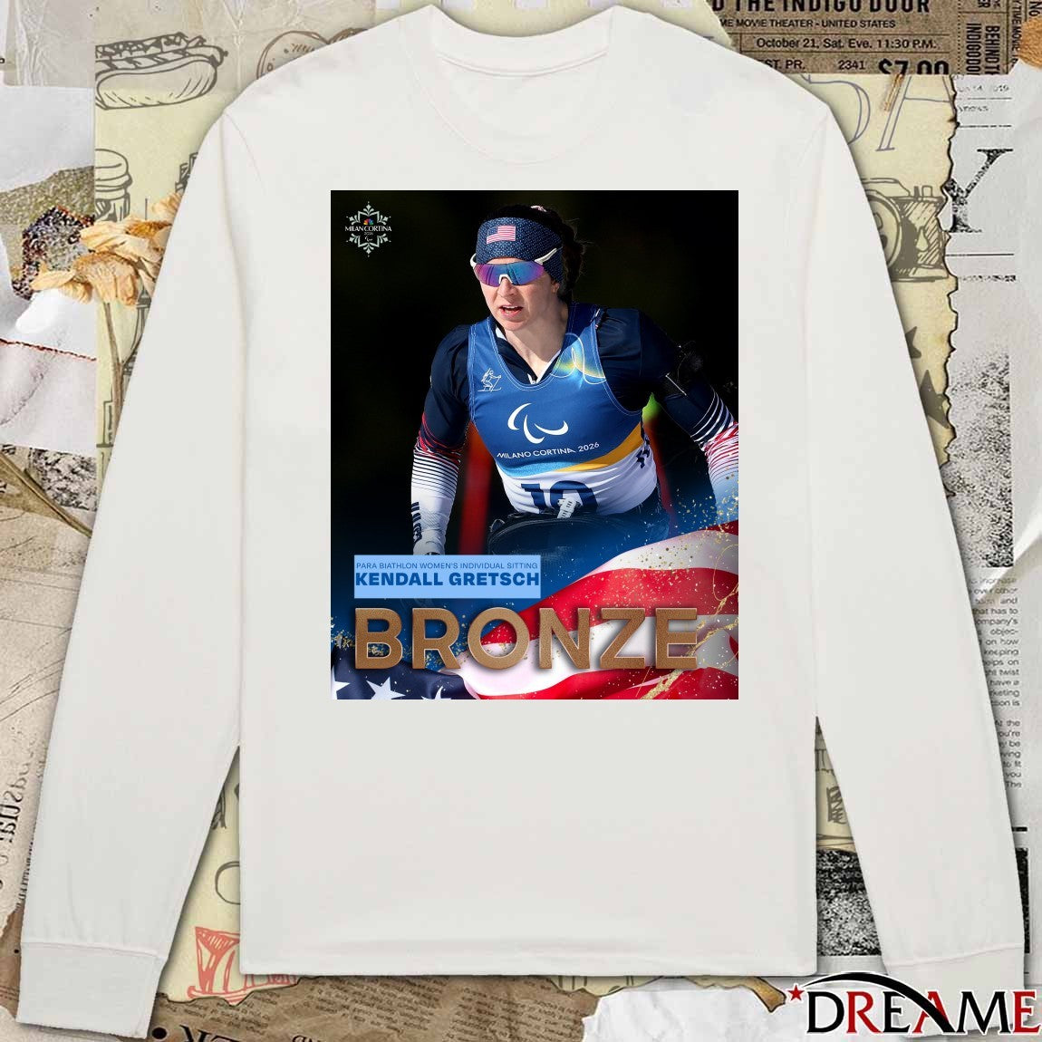 Milano Cortina 2026 Para Biathlon Women’s Individual Sitting Kendall Gretsch Bronze Medal t-shirt