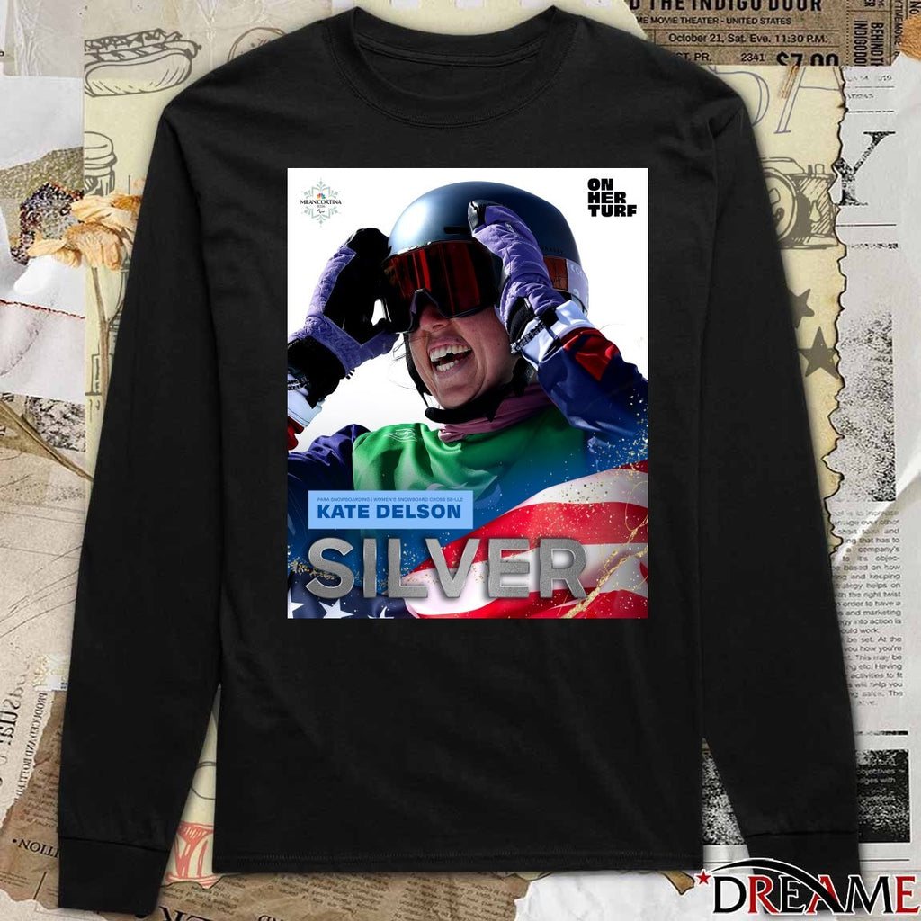Milano Cortina 2026 Para Snowboarding Women’s Snowboard Cross Sb-ll2 Kate Delson Silver Medal t-shirt