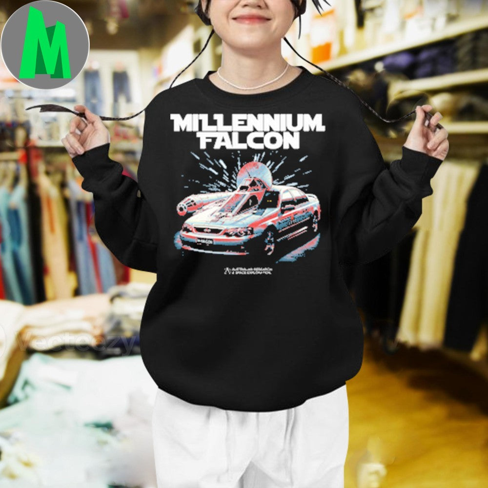 Millennium Falcon Car Mashup Ladies T-Shirt