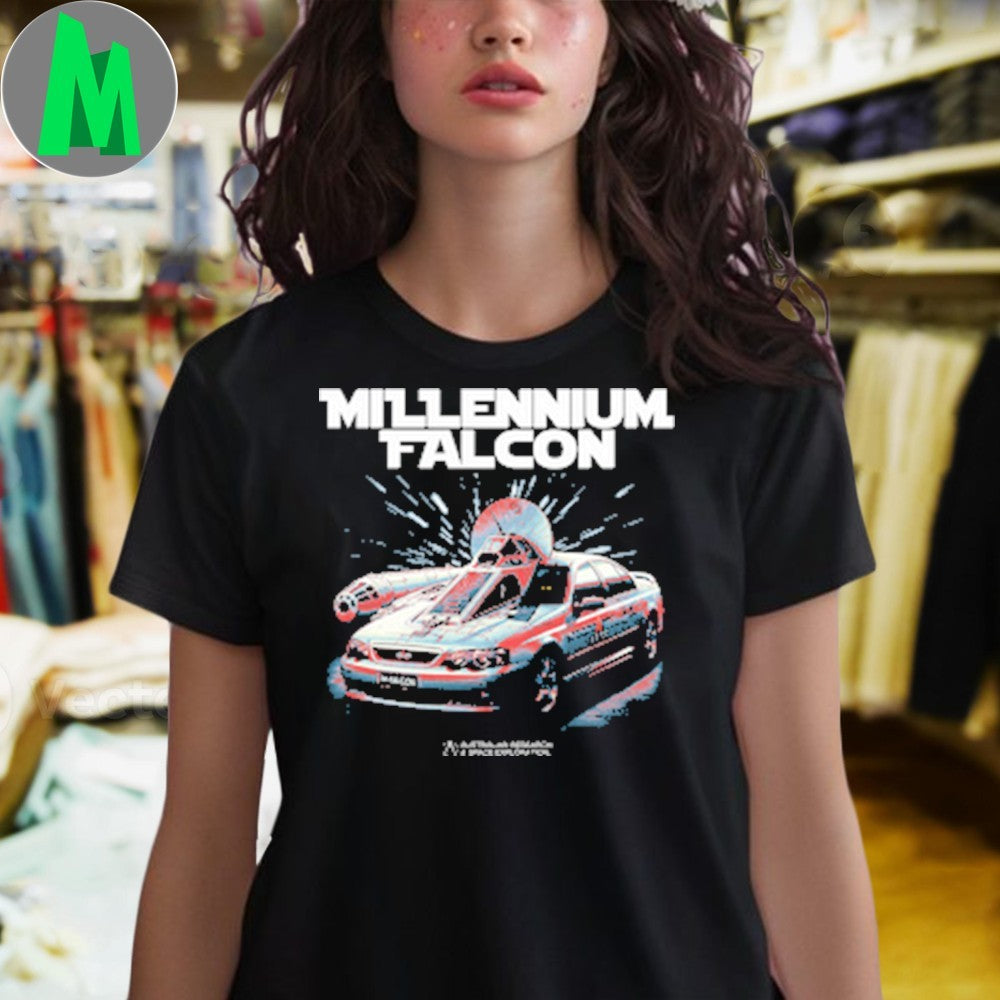 Millennium Falcon Car Mashup Ladies T-Shirt